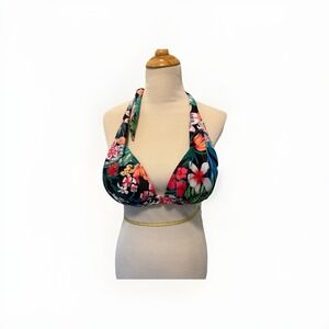 Sporlife Tropical Waterfall Halter Triangle‎ Swim Top, US XL